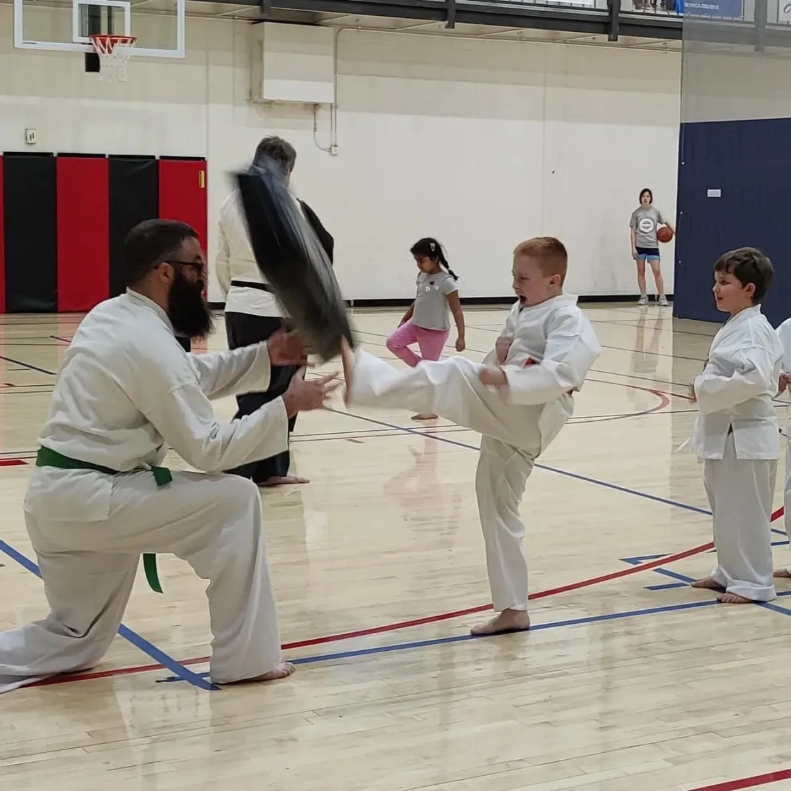 Child in Karate class